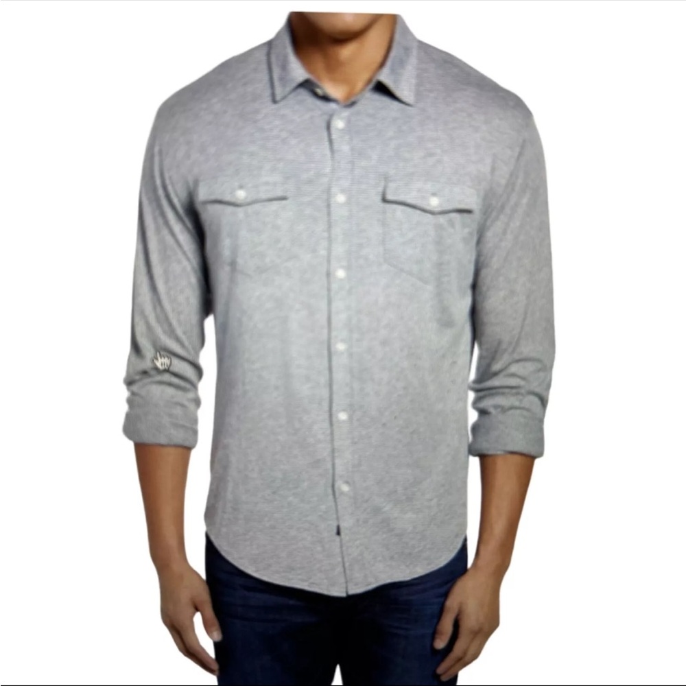 RAILS Kenji Regular Fit Button-up Shirt In Light Grey Heather. Size L.